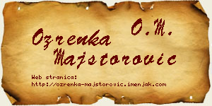 Ozrenka Majstorović vizit kartica